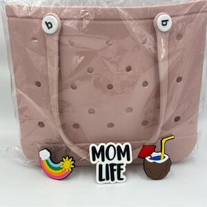 Beach bag, blush pink large tote bag, summer bag, pool and outdoor fun